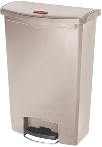 Rubbermaid Tret-Abfalleimer Slim Jim, 90 Liter, beige