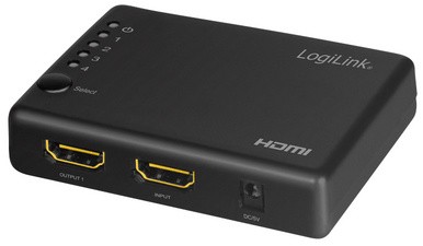 LogiLink 4K/30 Hz HDMI Splitter, schlank, 4-fach, schwarz