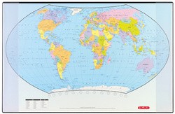 herlitz Schreibunterlage mit politischer Weltkarte