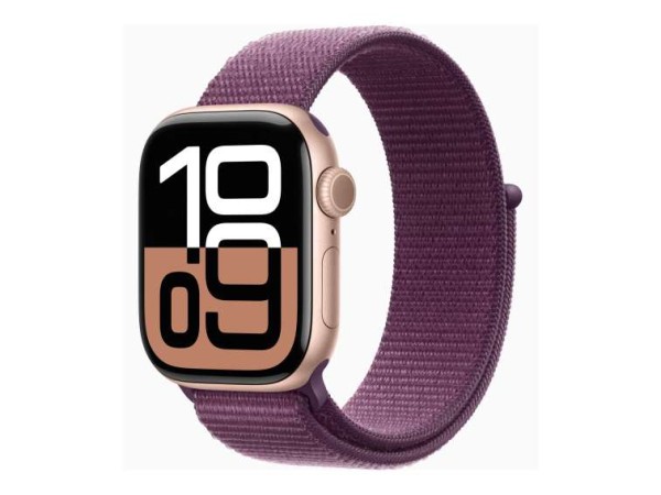 APPLE Watch Series 10 GPS 42mm Rose Gold Aluminium Case with Plum Sport Loo MWWK3QF/A