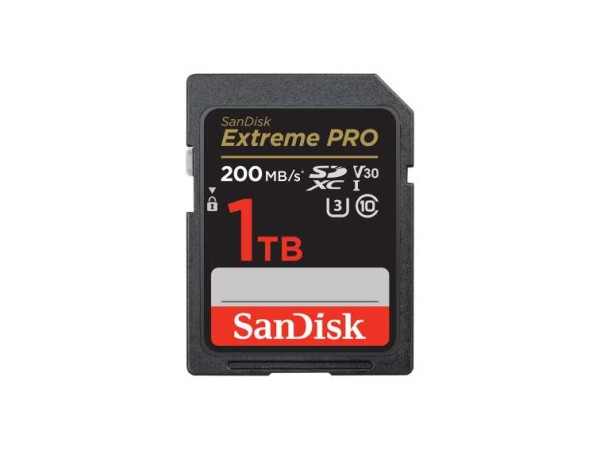 SANDISK Extreme Pro 1 TB SDXC Speicherkarte 2022 (bis 200 MB/s, Cl10, U3, V SDSDXXD-1T00-GN4IN