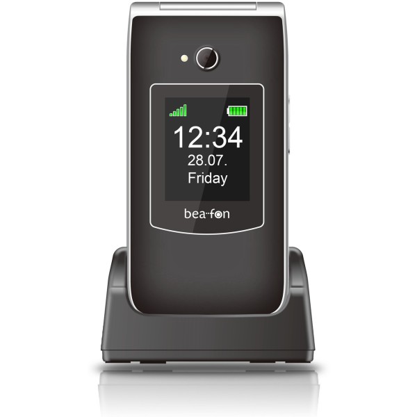 BEA-FON BEA-FON SL645 Silver Line, Großtastenklapphandy, schwarz 2G, Hochwertige Kamera 3.0 MP