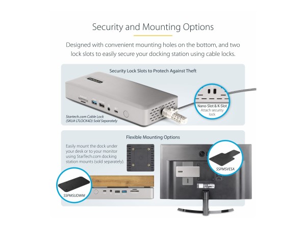 STARTECH.COM Thunderbolt 4 Docking Station Multi Monitor Dock for 4monitors 132UE-TB4USB4DOCK