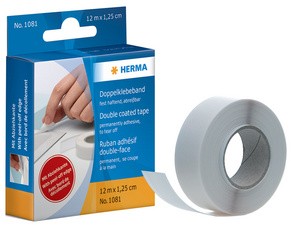 HERMA doppelseitiges Klebeband, weiß, 12,5 mm x 12 m