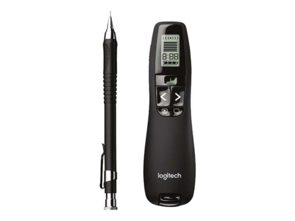LOGITECH R800 PRO - 2.4 GHz - 30 m - AAA - USB - Schwarz 910-001350