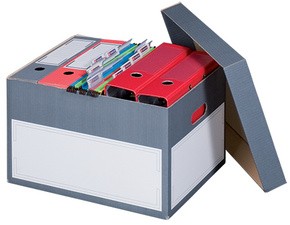 SMARTBOXPRO Archiv-/Transportbox L, grau, mit Stülpdeckel