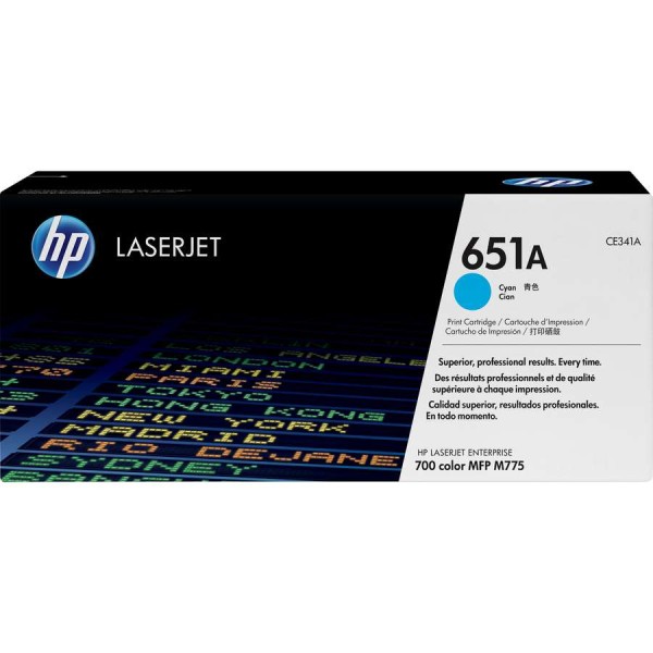 HP 651A Cyan LaserJet Toner Cartridge CE341AC