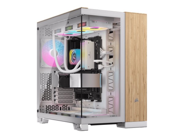 CORSAIR Geh Midi 6500X (Tempered Glass) White/Bamboo Wood CC-9011284-WW
