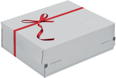 ColomPac Geschenk-Versandkarton, Größe: M, rote Schleife