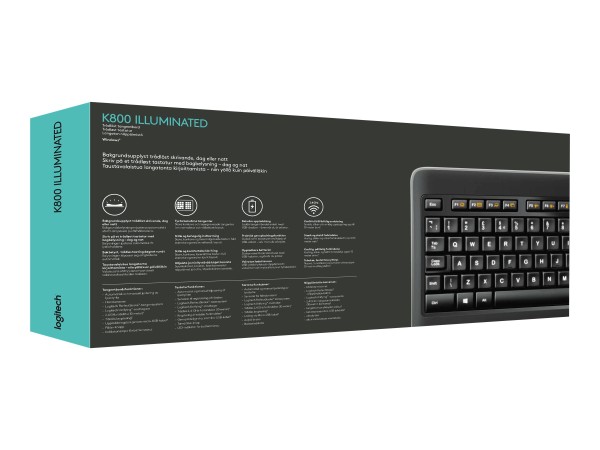 LOGITECH Keyboard Wireless Illuminated Keyboard K 920-002360