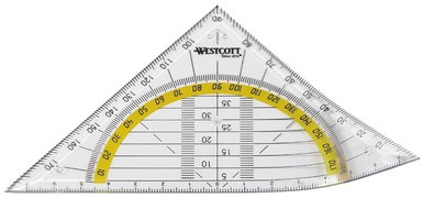 WESTCOTT Geodreieck, Hypotenuse: 140 mm, flexibel