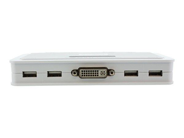 INTOS ELECTRONIC Adapter KVM Switch  4-Port INLINE (DVI/USB/Audio)  [wh]