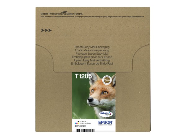 EPSON T1285 Easy Mail Packaging 4er Pack Schwarz, Gelb, Cyan, Magenta Tinte C13T12854511