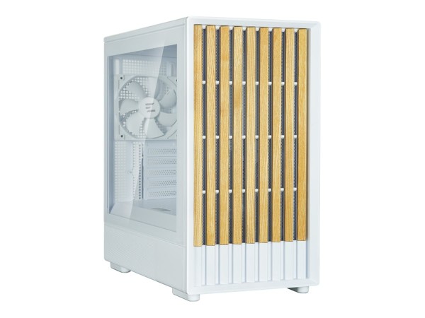 ZALMAN P10 Namu PC-Gehäuse, Mini-Tower, mATX, Tempered Glass - weiß, Holz P10 NAMU WHITE