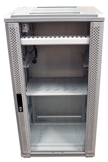 ALLNET ALLNET 19""Schrank, 22HE, B600/T 600mm, Glastür, Lichtgrau, SNB-Serie,