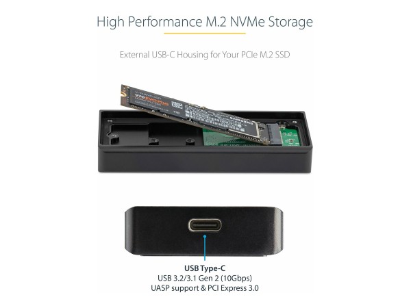 STARTECH.COM STARTECH.COM M.2 NVMe PCIe SSD-Gehäuse robustes IP67 Gehäuse USB 3.1 Gen 2 10Gbit USB-C TB3 kompatib