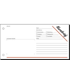 sigel Formularbuch "Kurzmitteilung/Kurzbrief", 1/3 A4 quer