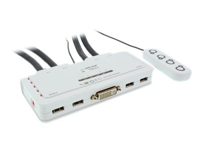 Adapter KVM Switch 4-Port INLINE (DVI/USB/Audio) [wh] 61614I