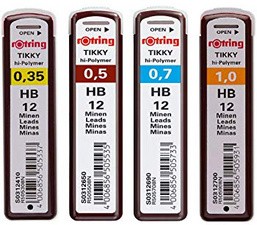 rotring Druckbleistift-Minen Tikky 1,0 mm, Härtegrad: HB