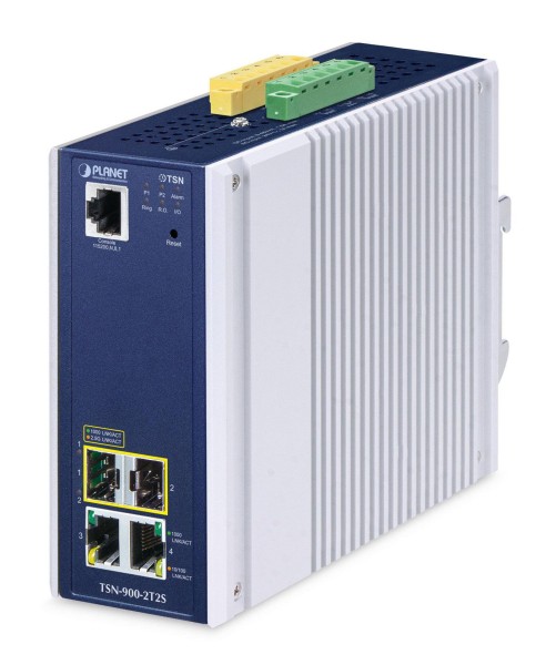 PLANET TECHNOLOGY IP30 DIN-rail Industrial TSN-900-2T2S