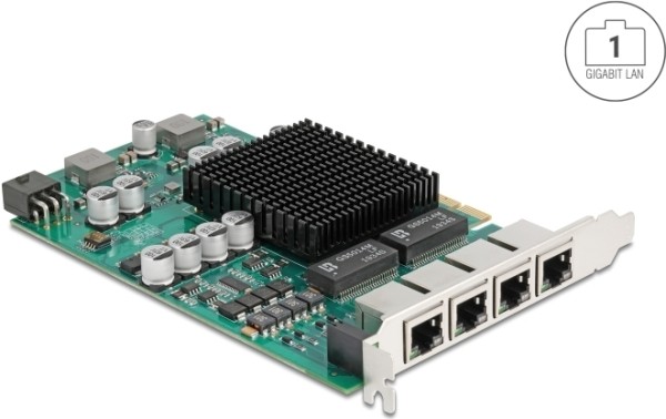 DELOCK DELOCK PCI Express x4 Netzwerkkarte Gigabit LAN 4 x RJ45 mit PoE+ i350 Stück
