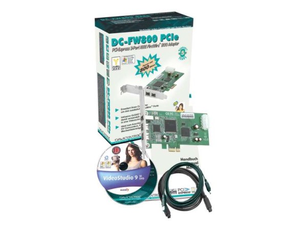 Interf. FireWire800 3 Port PCI Dawi DC-FW800 PCIe / Retail DC-FW800 PCIE RETAIL