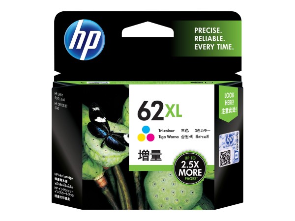 HP 62XL - 11.5 ml - Hohe Ergiebigkeit - Farbe (Cyan, Magenta, Gelb) - origi C2P07AE#UUQ