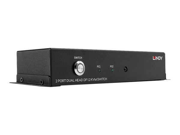 LINDY 2 Port Dual Head DisplayPort 1.2, KVM Switch 39306