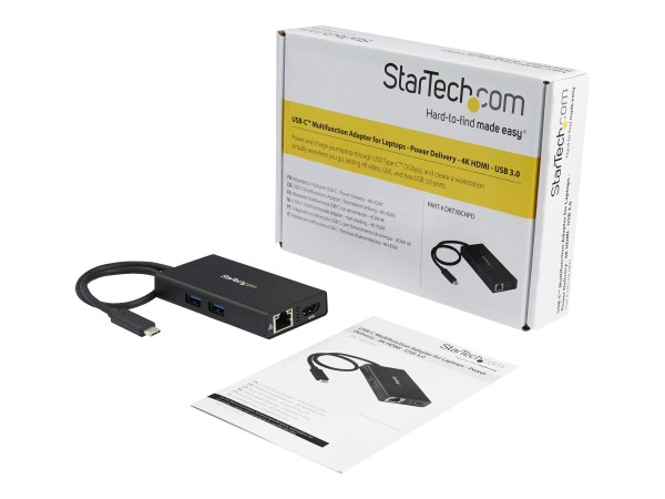 STARTECH.COM STARTECH.COM USB-C Multiport Adapter - mit Power Delivery USB PD - USB Type C zu 4K HDMI USB 3.0 Gig