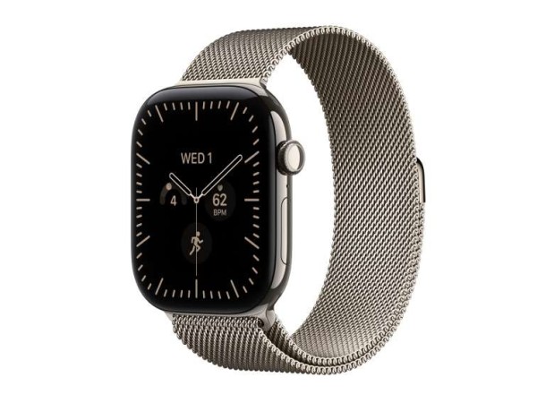 APPLE Watch S12 Titan Natur Cellular 46mm (Milanaise Armband natur) S/M MJGP4ZR/A