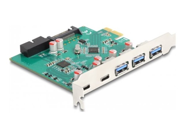 DELOCK USB 5 Gbps PCI Express x1 Karte zu 3 x extern Typ-A + 2 x extern USB 90109