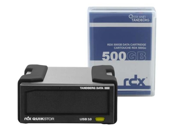 OVERLAND TANDBERG RDX External drive kit 500GB Cartridge + Software 8863-RDX