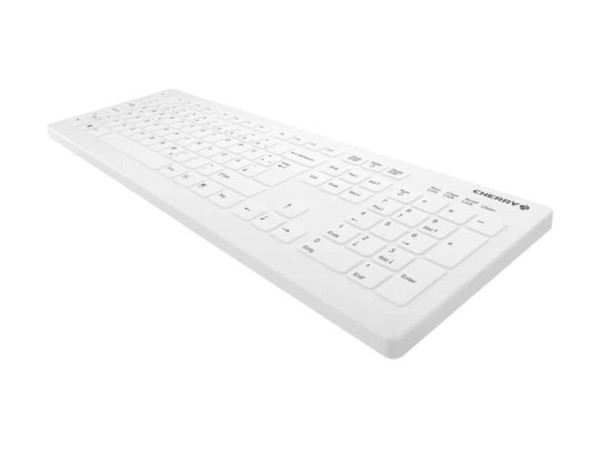 CHERRY AKTIVE KEY Flat Profile Wireless Hygiene Desktop Keyb AK-C8112-FU1-W/BE