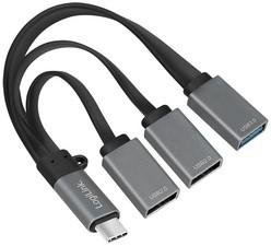 LogiLink USB 3.0 Hub mit USB-C 3.1 Gen1 Anschluss, 3-Port