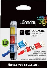 Wonday Gouachefarbe 12 ml, farbig sortiert, 12er Etui