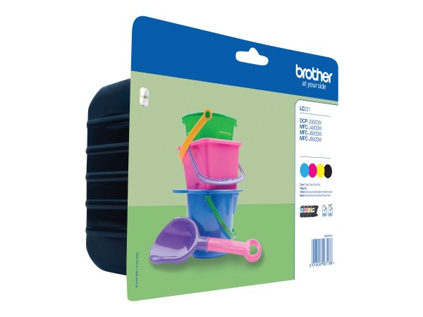 BROTHER BROTHER LC221 Value Pack 4er Pack Schwarz, Gelb, Cyan, Magenta Tintenpatrone
