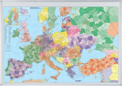FRANKEN Europakarte, pinnbar, (B)1.400 x (H)1.000 mm