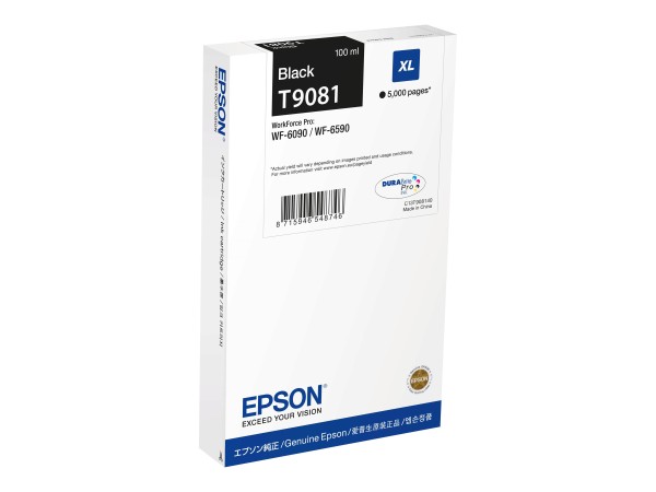 EPSON T9081 Größe XL Schwarz Tintenpatrone C13T908140