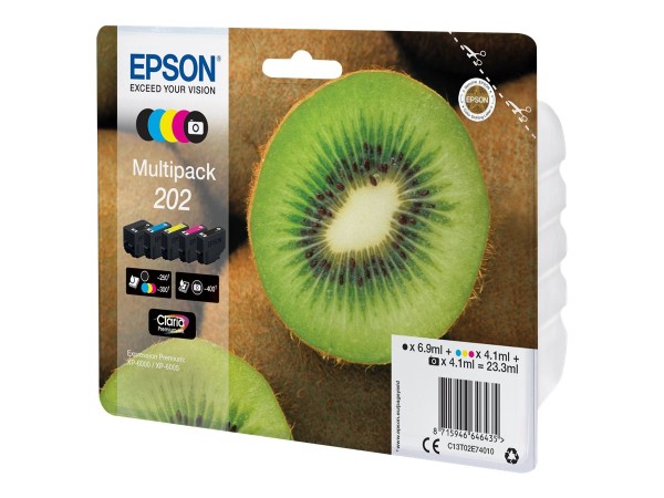 EPSON 202 Multipack 5er Pack Schwarz, Gelb, Cyan, Magenta, Photo schwarz Ti C13T02E74020