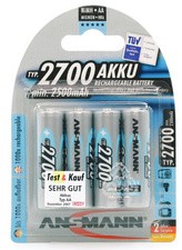 ANSMANN NiMH Akku Premium, Mignon AA, 2.700 mAh, 2er-Blister