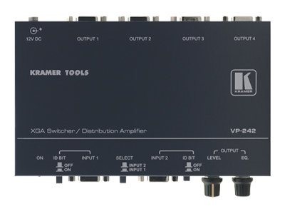 KRAMER VP-242 2x1 UXGA-Umschalter mit 1:4 Verteilverstärker VP-242