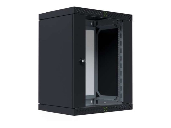 EFB 19Zoll 48,26cm Wandgehäuse X-Rack mit Glastür 400-600mm 15HE schwarz RA WGX-1506TS.G1