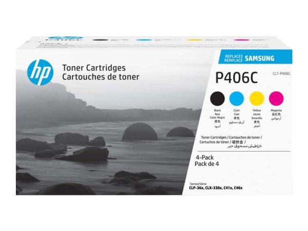 SAMSUNG CLT P406C 4er Pack Schwarz, Gelb, Cyan, Magenta Tonerpatrone (SU375 SU375A