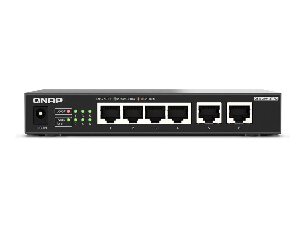 QNAP QNAP QSW-2104-2T-R2 2 ports 10GbE RJ45 5 ports 2.5GbE RJ45 unmanaged switch