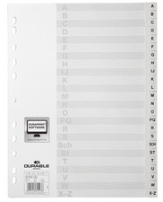 DURABLE Kunststoff-Register, A-Z, A4, PP, 20-teilig, grau