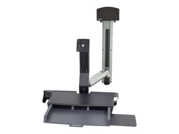 ERGOTRON StyleView Sit-Stand Combo System with Small Black CPU Holder up to 45-272-026
