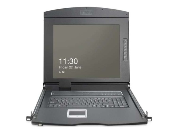 DIGITUS Modulare Konsole 19"HD LCD,1-port VGA KVM Deutsch DS-72221-1GE