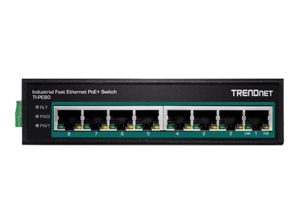 TRENDNET 8-PORT IND.FAST ETH POE+ SWITC TI-PE80