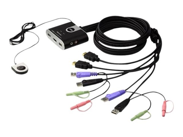 ATEN Adapter HDMI USB Kompakt KVM Switch CS692 mit Audio 2-fach CS692