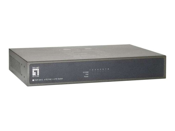 LevelOne Switch 10.5 8 Port 4 PoE Ports FEP-0812